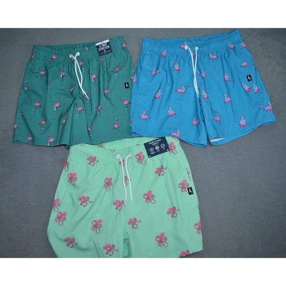 Lot of 3 Hollister Men's XS 4-Way Stretch Guard Fit Swim Trunk 5" Lined - Picture 1 of 12